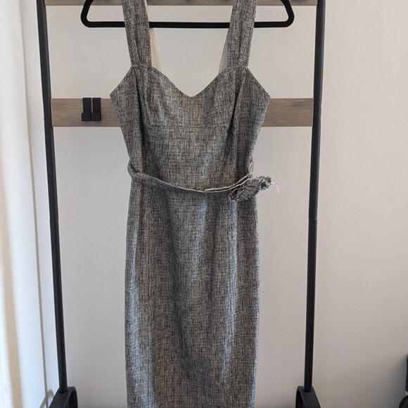 Tweed Rebecca Taylor Dress —Tailored with Rosette Belt - Picture 1 of 3